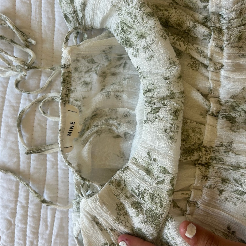 Floral Green and White Dress by Nine